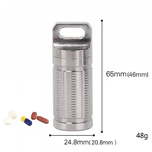 Брелок EDC WING Органайзер для таблеток Титан Водонепроникна synthetic.ua - Фото 1