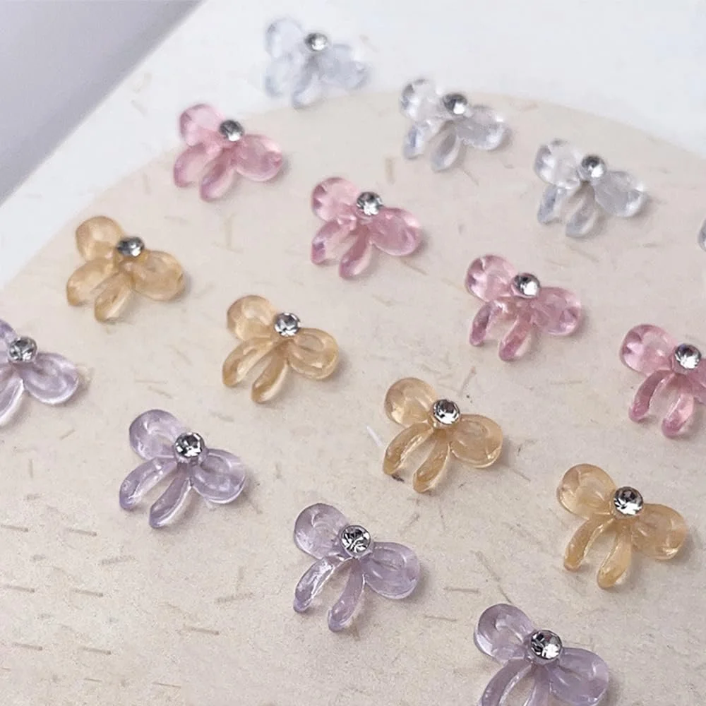 Прикраса для нігтів Бантики з напівпрозорого кришталю, фото №5