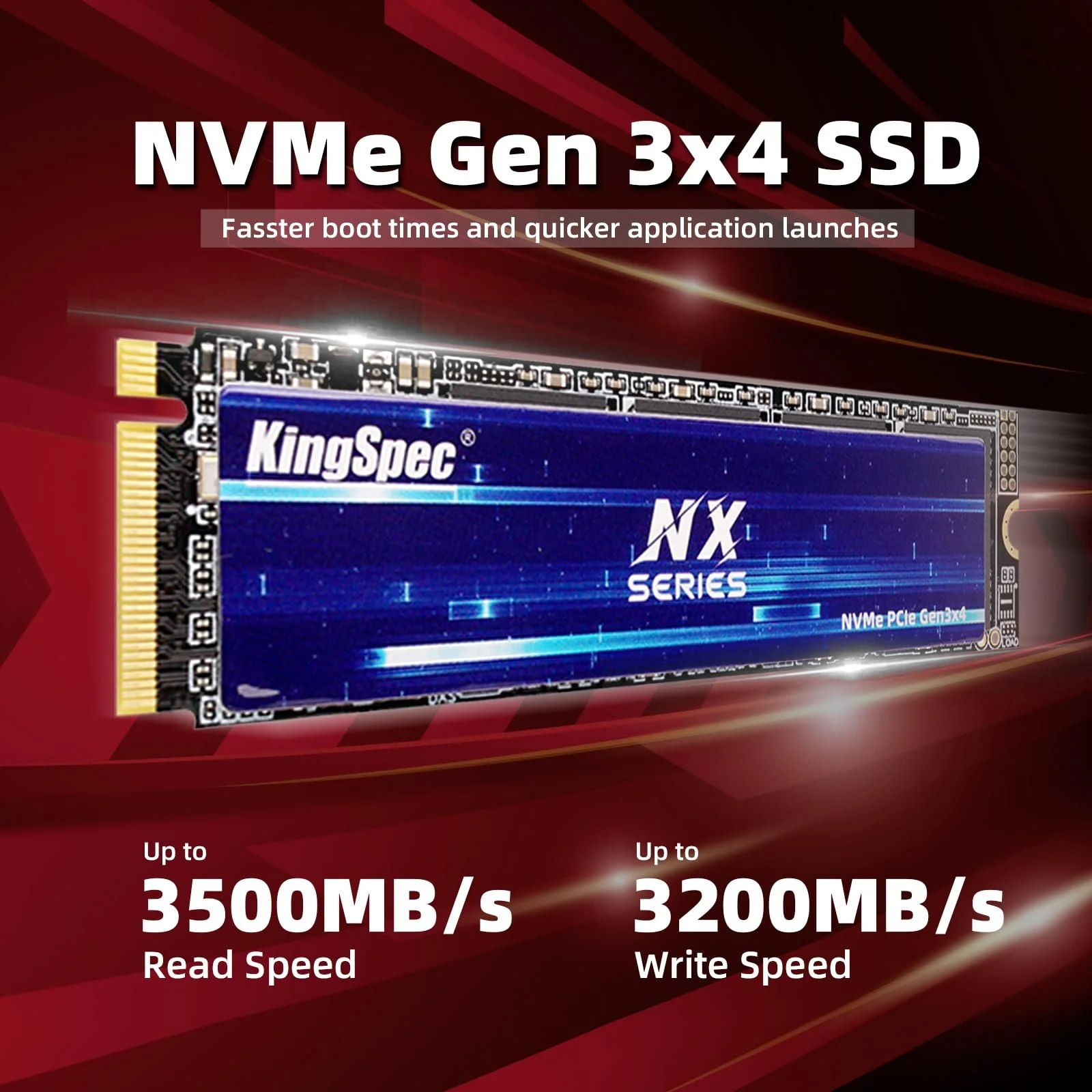 SSD-накопичувач KingSpec NX-2280 512 ГБ NVMe M.2 PCIe 3.0 Gen 3x4, фото №2