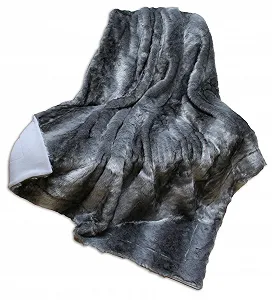 Покривало Mesana F-10072/29 Штучне хутро Вовк 150 x 200 см Сірий - Фото 1