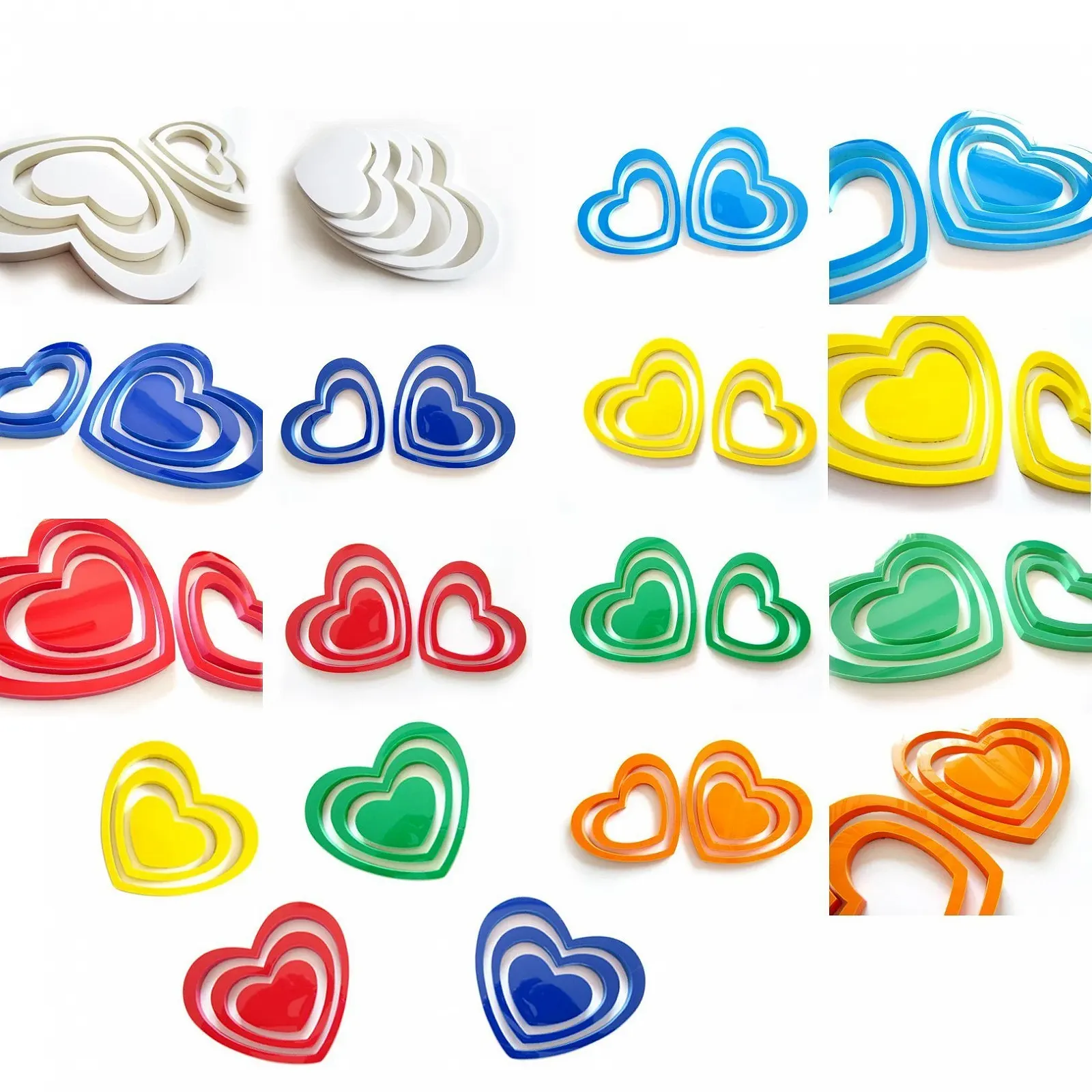 Наклейка для стін Oblique Unique 3D Hearts Set of 5, фото №3