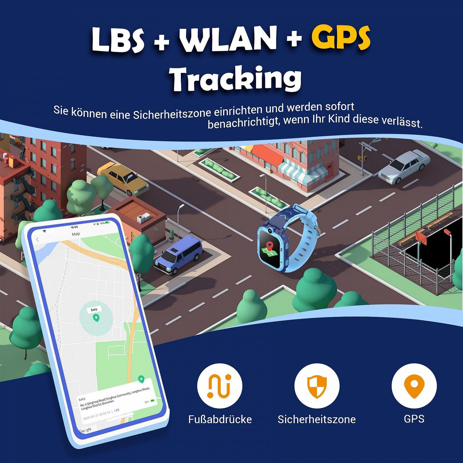 Детские смарт-часы Blackview с поддержкой SIM-карты, LBS + WiFi + GPS трекер, с функциями 4G, SOS вызов, телефонные звонки, видеозвонки, голосовой чат, SMS, школьный режим, детские часы, фото №3