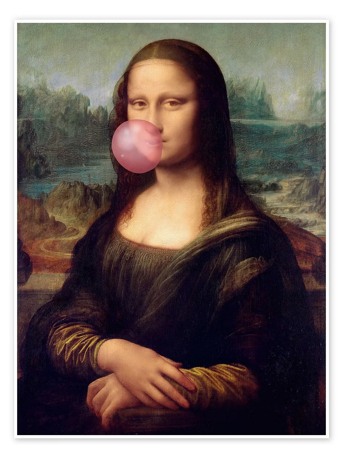 Постер Mona Lisa with Bubblegum 50x70 см, фото №1