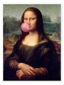 Постер Mona Lisa with Bubblegum 50x70 см - Фото 1
