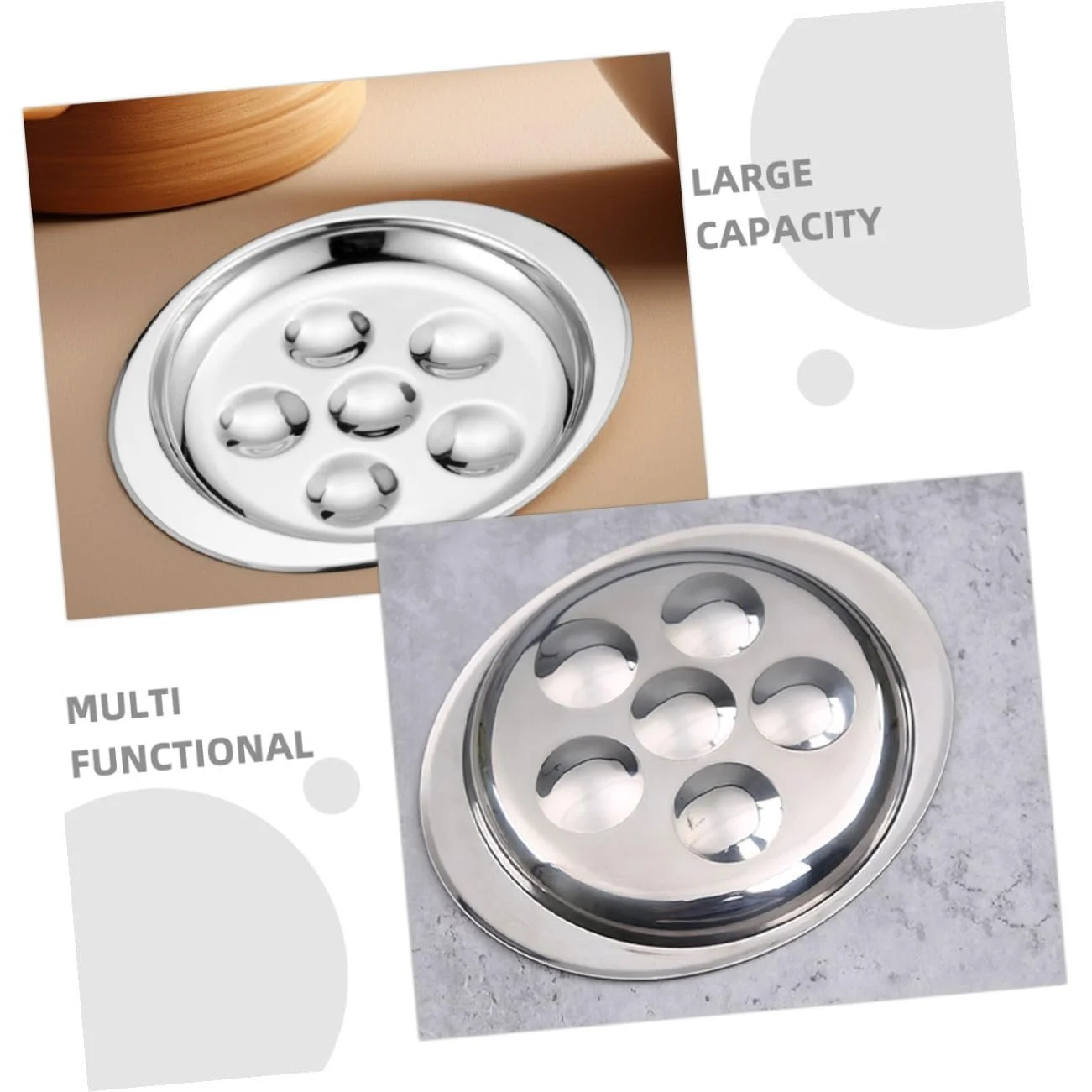 Блюдо для равликів VANZACK 2 шт. нержавіюча сталь термостійке з великим відділенням для запікання та відділенням для яєць, фото №7