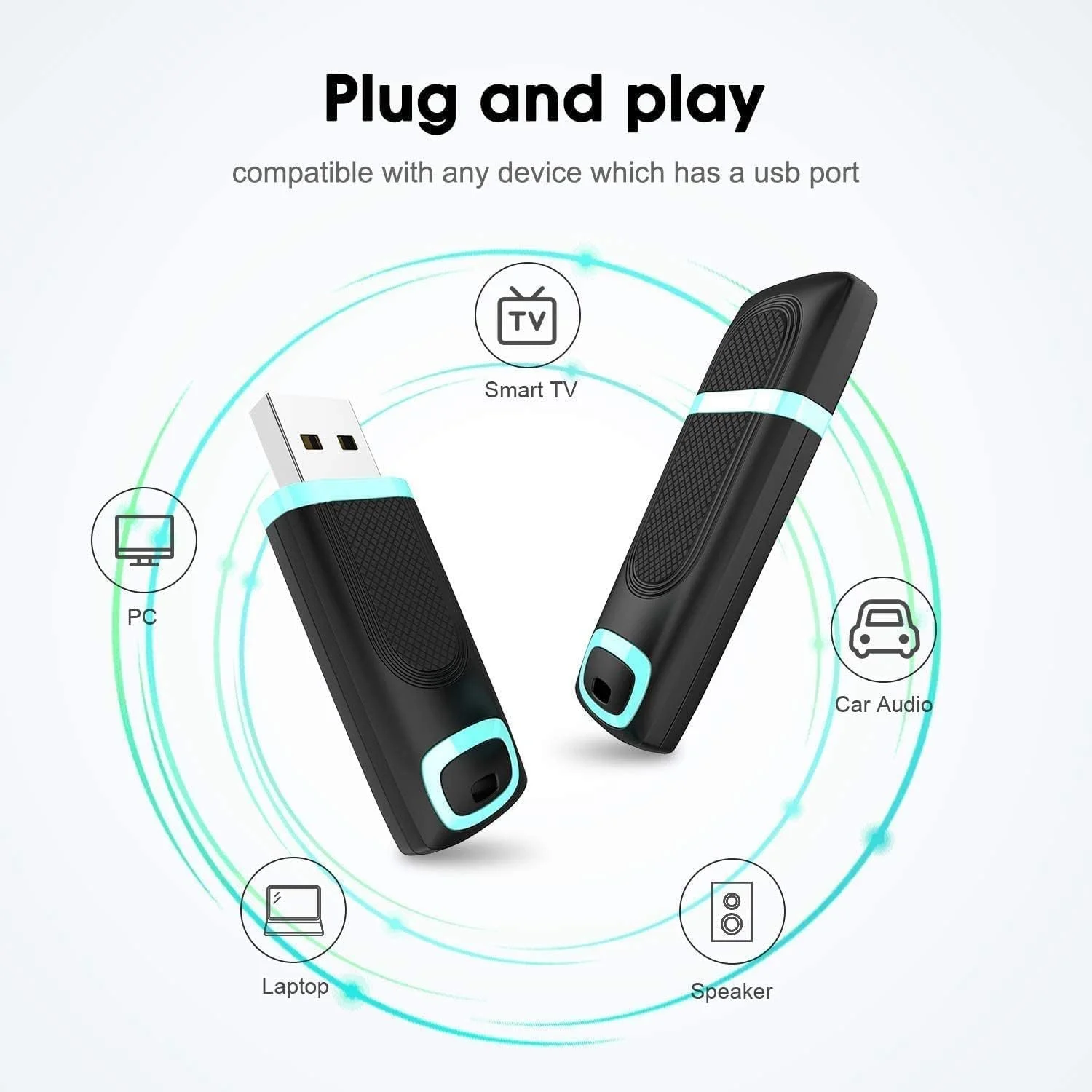 USB-флеш-накопичувач Vansuny 32GB USB 2.0 LED Cyan, фото №3