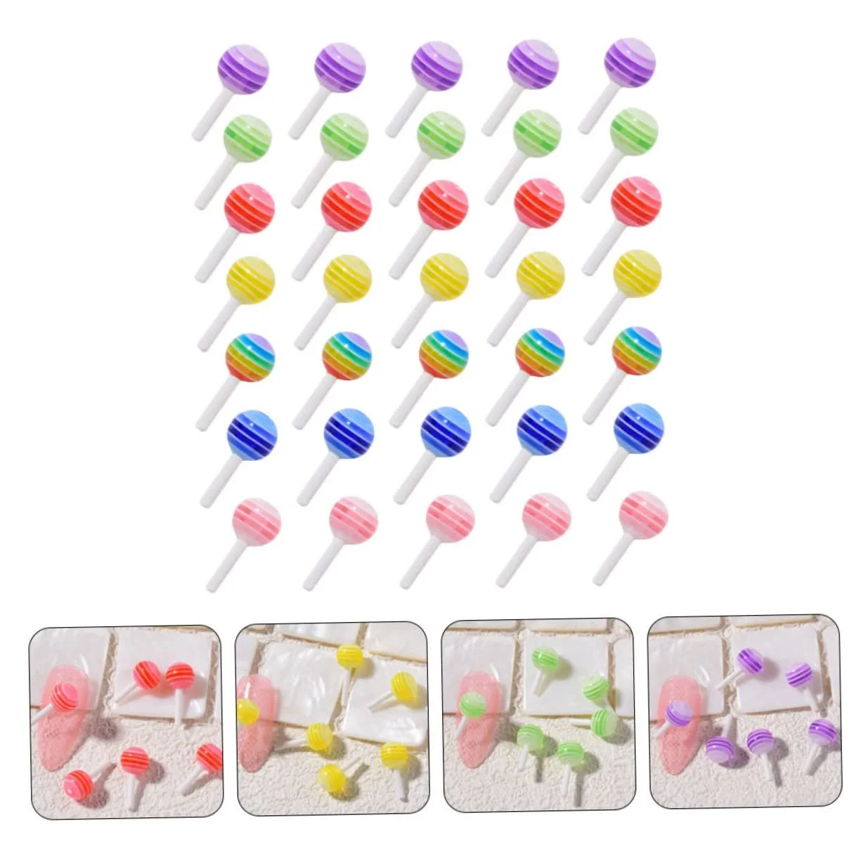 Украшения для ногтей из смолы Beavorty 50 шт. Разноцветные украшения для ногтей DIY, мультяшные маникюрные украшения для женщин и девушек, фото №2