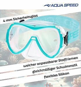 Маска для дайвінгу Aqua Speed RAY FS з тканинною пов'язкою на голову та загартованим склом для дорослих/молоді synthetic.ua - Фото 1