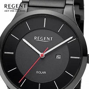 Годинник REGENT Чоловічий Solar Чорний 11150780 synthetic.ua - Фото 1