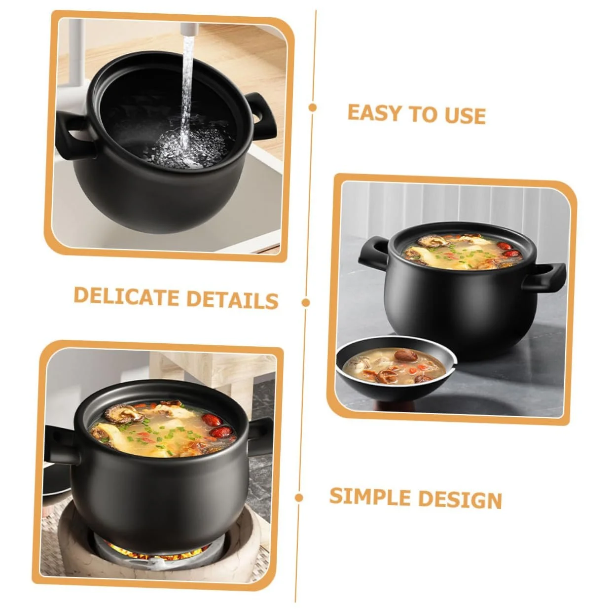 Гусятниця для запікання керамічна VALICLUD для газової плити з кришкою, фото №6