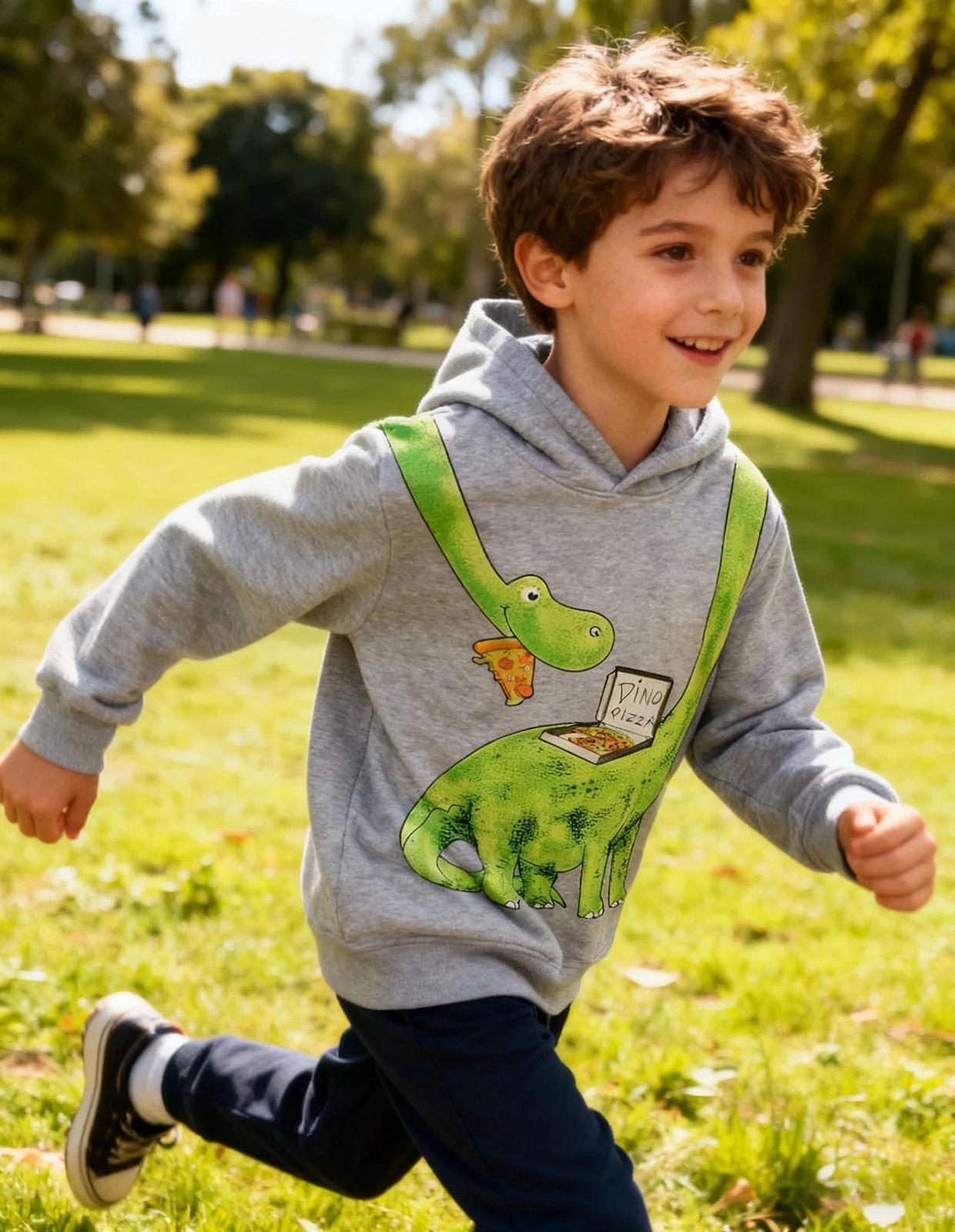 Худі Pilipulu для хлопчиків Бавовняна Кофта з капюшоном Динозавр, фото №5