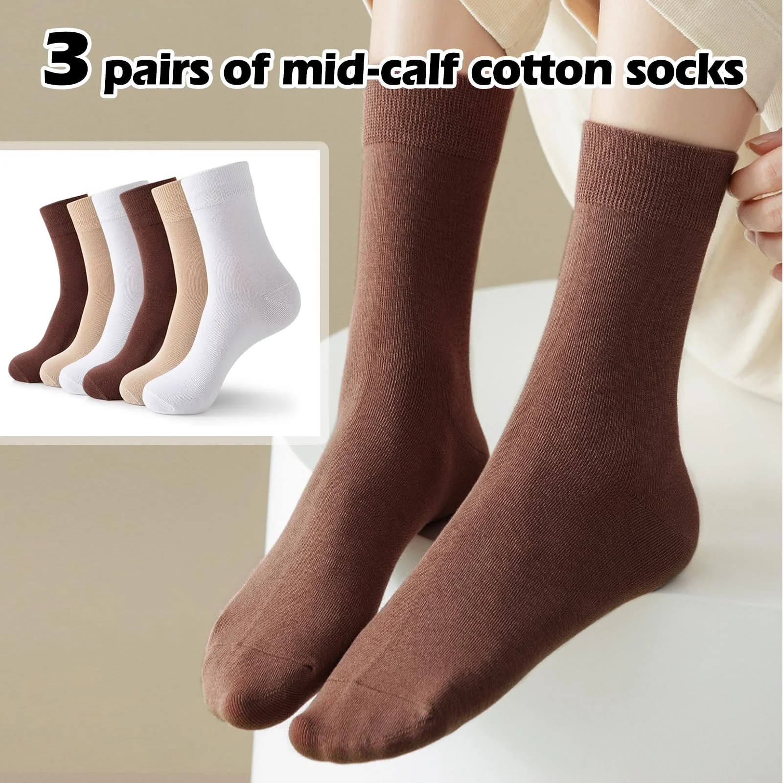 Жіночі шкарпетки Crew Багатокольорові, 3 пари, фото №4