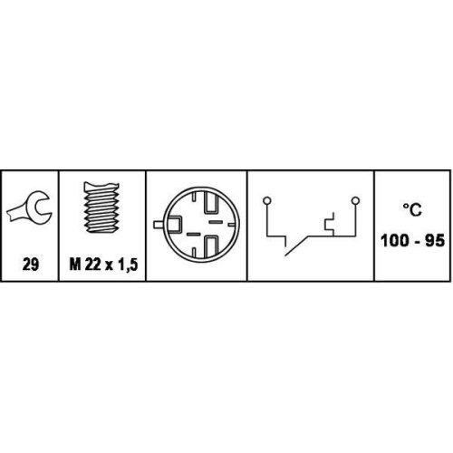 Датчик включення вентилятора радіатора HELLA 6ZT 007 807-021, фото №2
