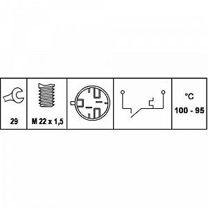 Датчик включения вентилятора радиатора HELLA 6ZT 007 807-021 synthetic.ua - Фото 1