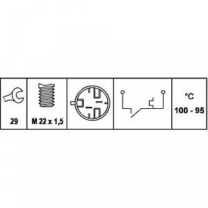 Датчик включения вентилятора радиатора HELLA 6ZT 007 807-021 synthetic.ua - Фото 1
