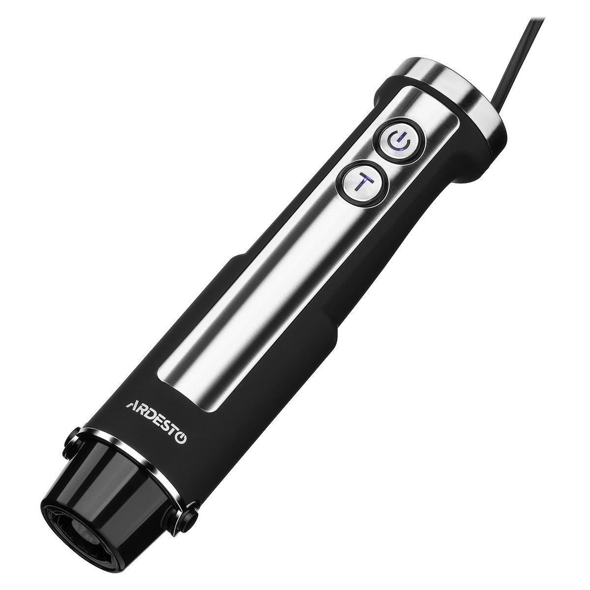 Блендер Ardesto занурювальний HBG-1000BCHP, 1000Вт 3в1 чаша-600мл, насадка для пюре чорно-срібляс, фото №7