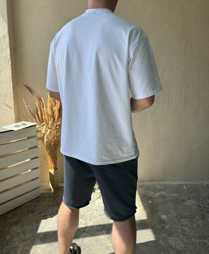 Футболка оверсайз біла однотонна RD373, фото №5