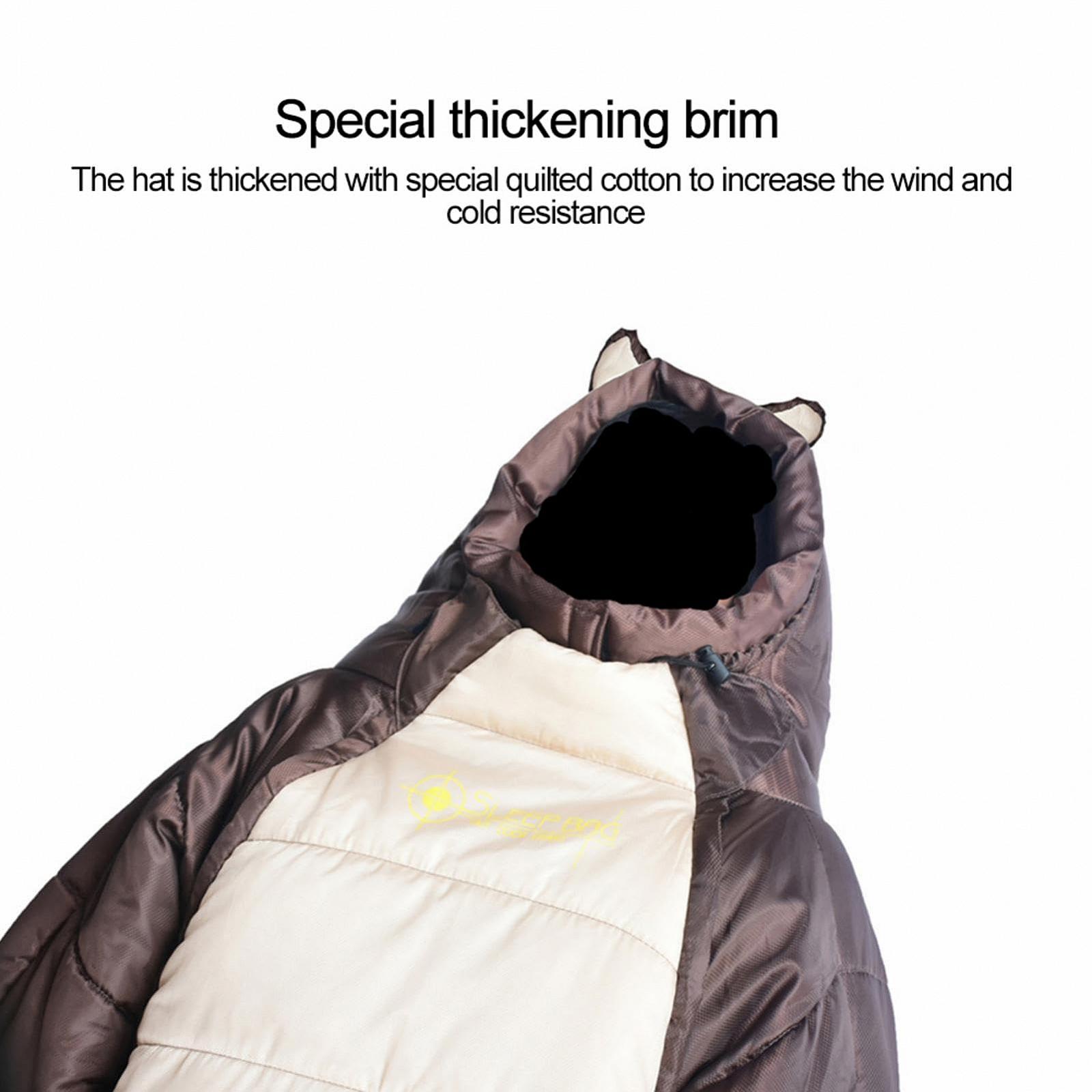 Спальный мешок Portable Bear Full Body Sleeping Bag для взрослых с молнией, лёгкий зимний для кемпинга, походов, путешествий, фото №4