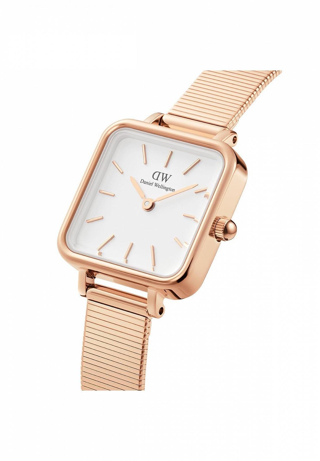 Часы Квадро Daniel Wellington Серебристый нержавеющая сталь (316L), Розовое Золото, DW00100517, фото №2 Часы Квадро Daniel Wellington Серебристый нержавеющая сталь (316L), Розовое Золото, DW00100517, фото №2