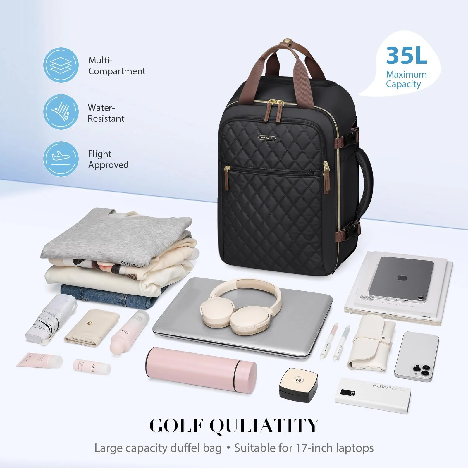 Рюкзак для ноутбука Extra Large 33L 17 дюймов Водонепроницаемый Антивор на колесах Black, фото №9 Рюкзак для ноутбука Extra Large 33L 17 дюймов Водонепроницаемый Антивор на колесах Black, фото №9