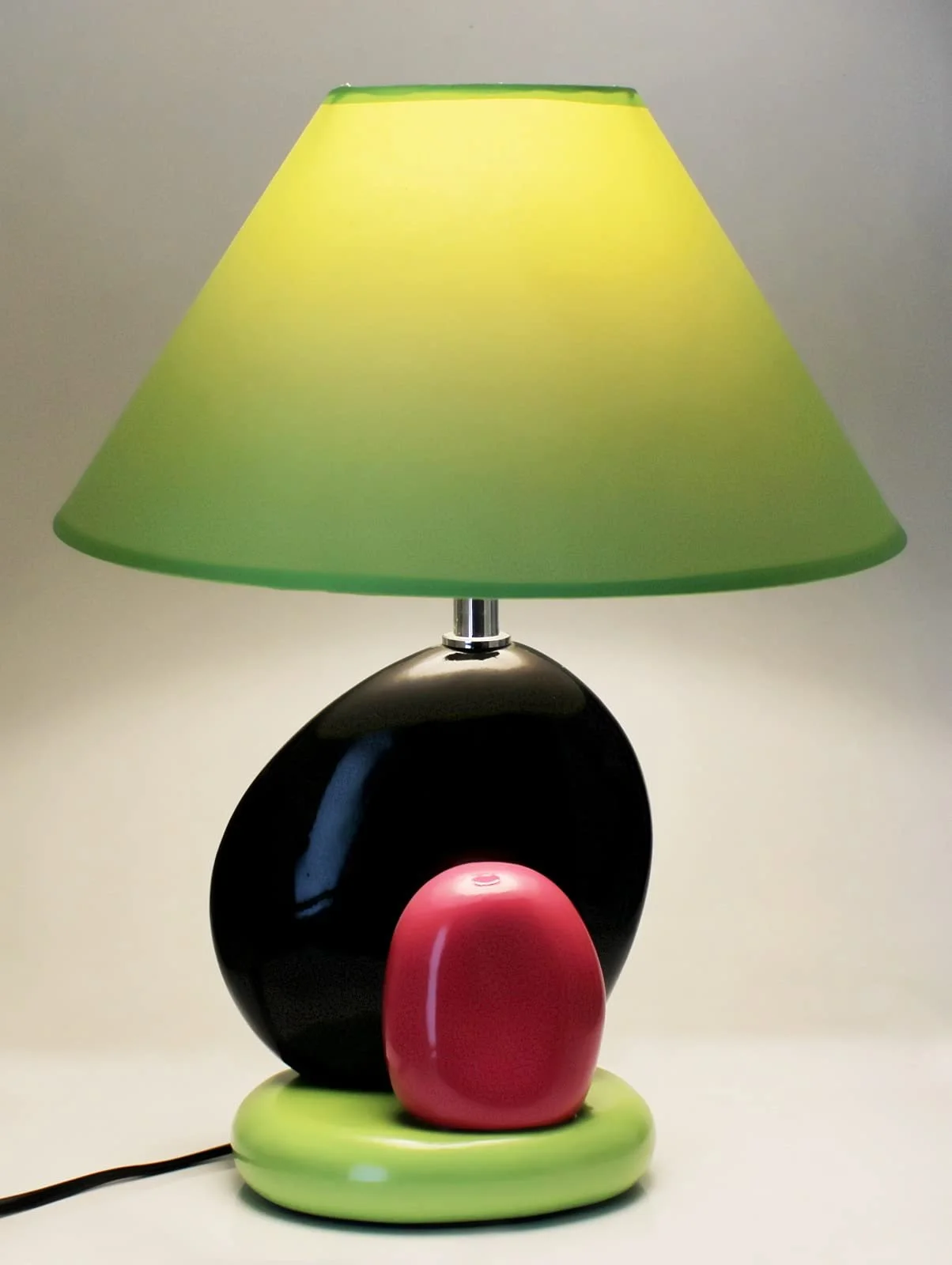 Настільна лампа Budawi Ceramic 40 см Зелена Чорна Рожева, фото №3