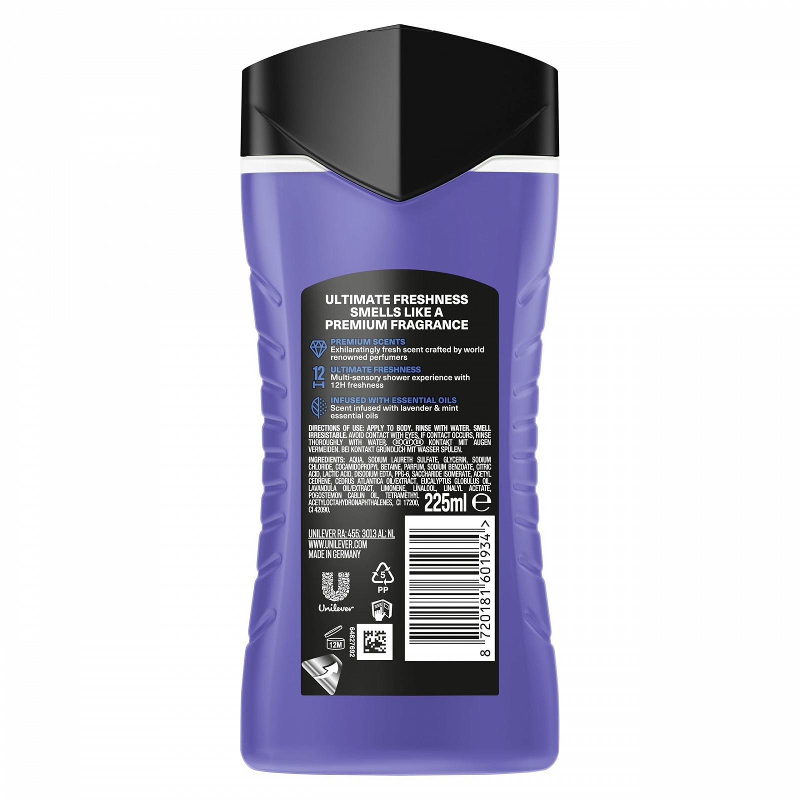 Гель для душа AXE Prestige Collection Blue Lavender Лаванда, мята и амбра, 12 часов свежести, 225 мл, фото №3