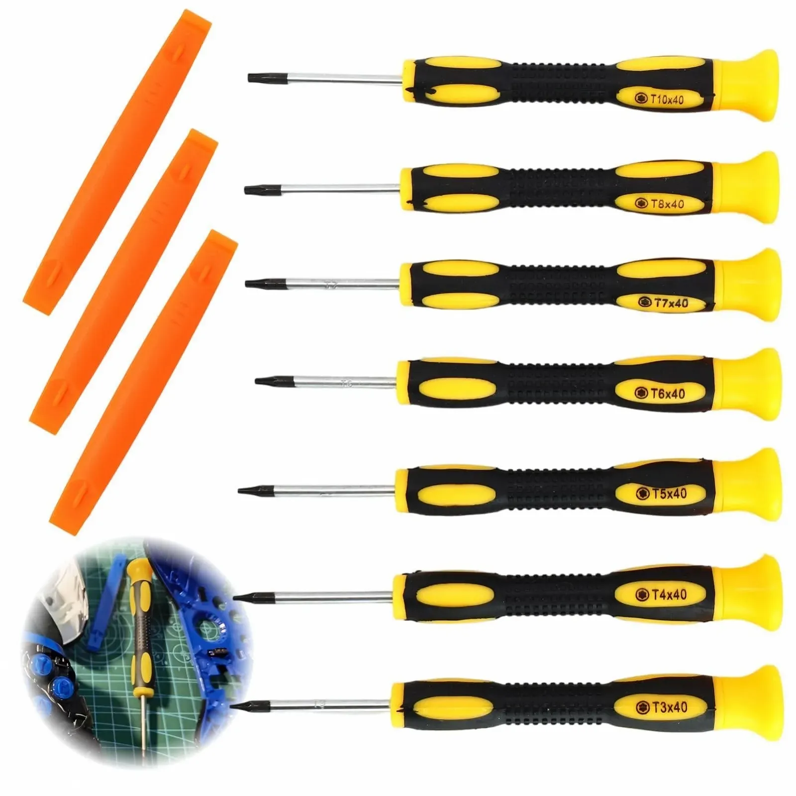 Набір викруток Torx 10 предметів T3 T4 T5 T6 T7 T8 T10 Магнітні прецизійні з важелями для розбирання, фото №7
