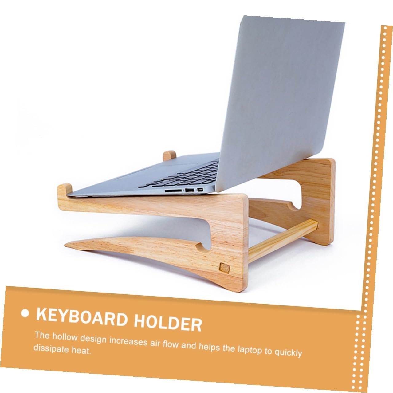 Підставка для ноутбука дерев'яна FRCOLOR для дому та офісу, тримач для клавіатури, ергономічна, фото №6 Підставка для ноутбука дерев'яна FRCOLOR для дому та офісу, тримач для клавіатури, ергономічна, фото №6
