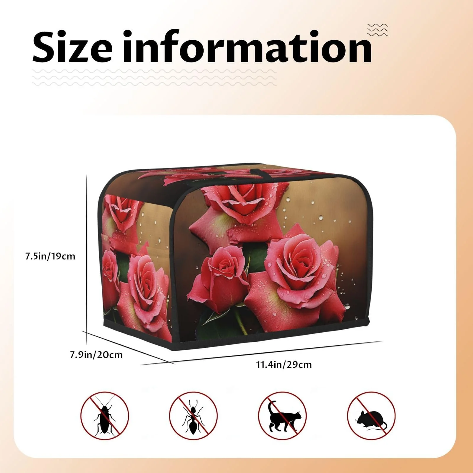 Чохол для тостера на 2 скибки Roses, фото №2 Чохол для тостера на 2 скибки Roses, фото №2