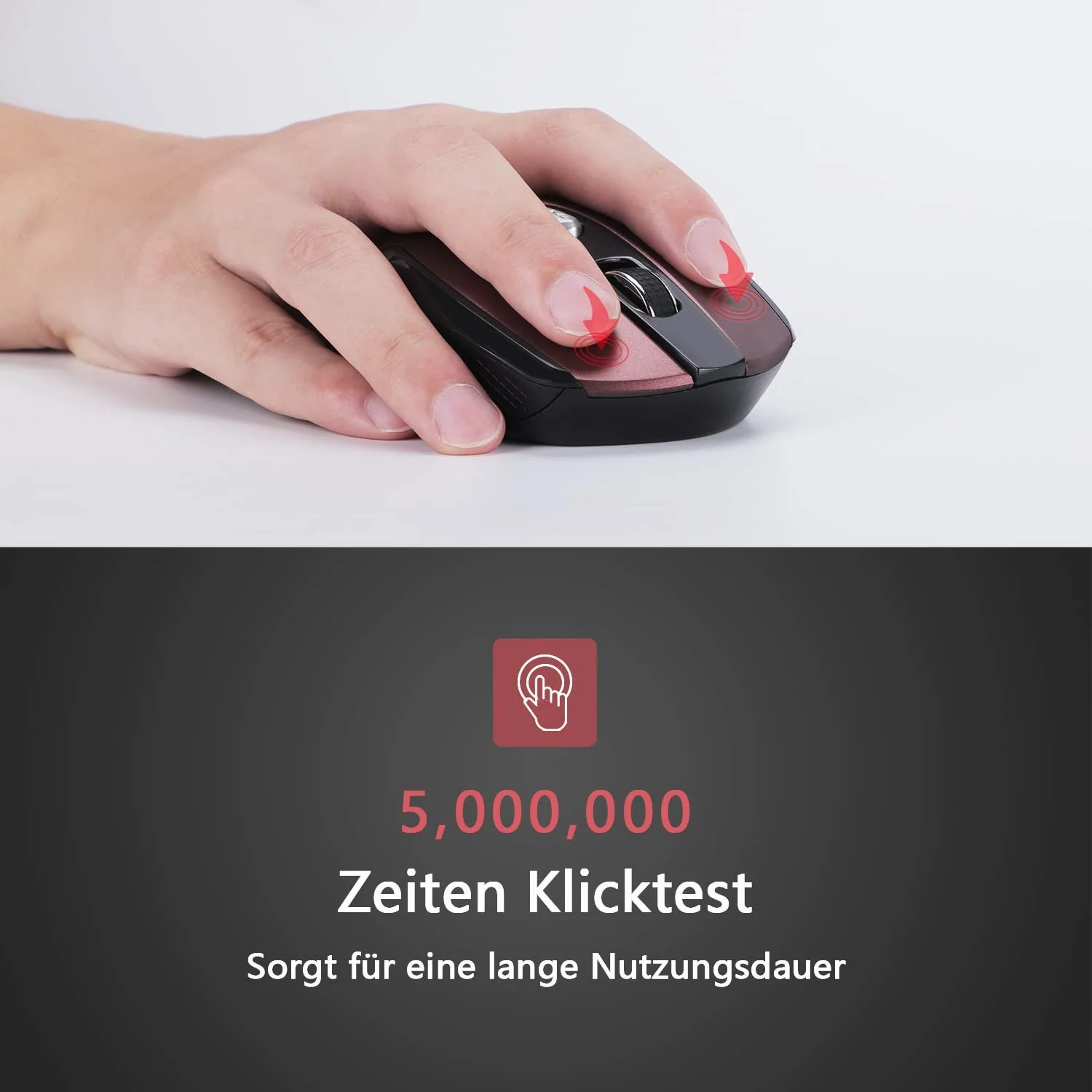 Мышь Беспроводная LeadsaiL 1600 DPI 6 Кнопок Красный, фото №4 Мышь Беспроводная LeadsaiL 1600 DPI 6 Кнопок Красный, фото №4