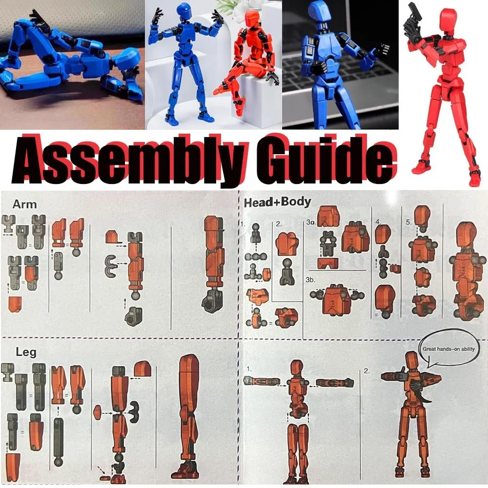 Набор фигурок YGCHEN T13 Action Figure Dummy 13 3D-печать Подвижные 2 шт 4 оружия 3 типа рук, фото №5