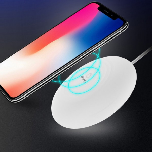 Бездротова зарядка з підсвітом 7 кольорів 10W COLOR Awei W7 WIRELESS CHARGE, фото №4 Бездротова зарядка з підсвітом 7 кольорів 10W COLOR Awei W7 WIRELESS CHARGE, фото №4