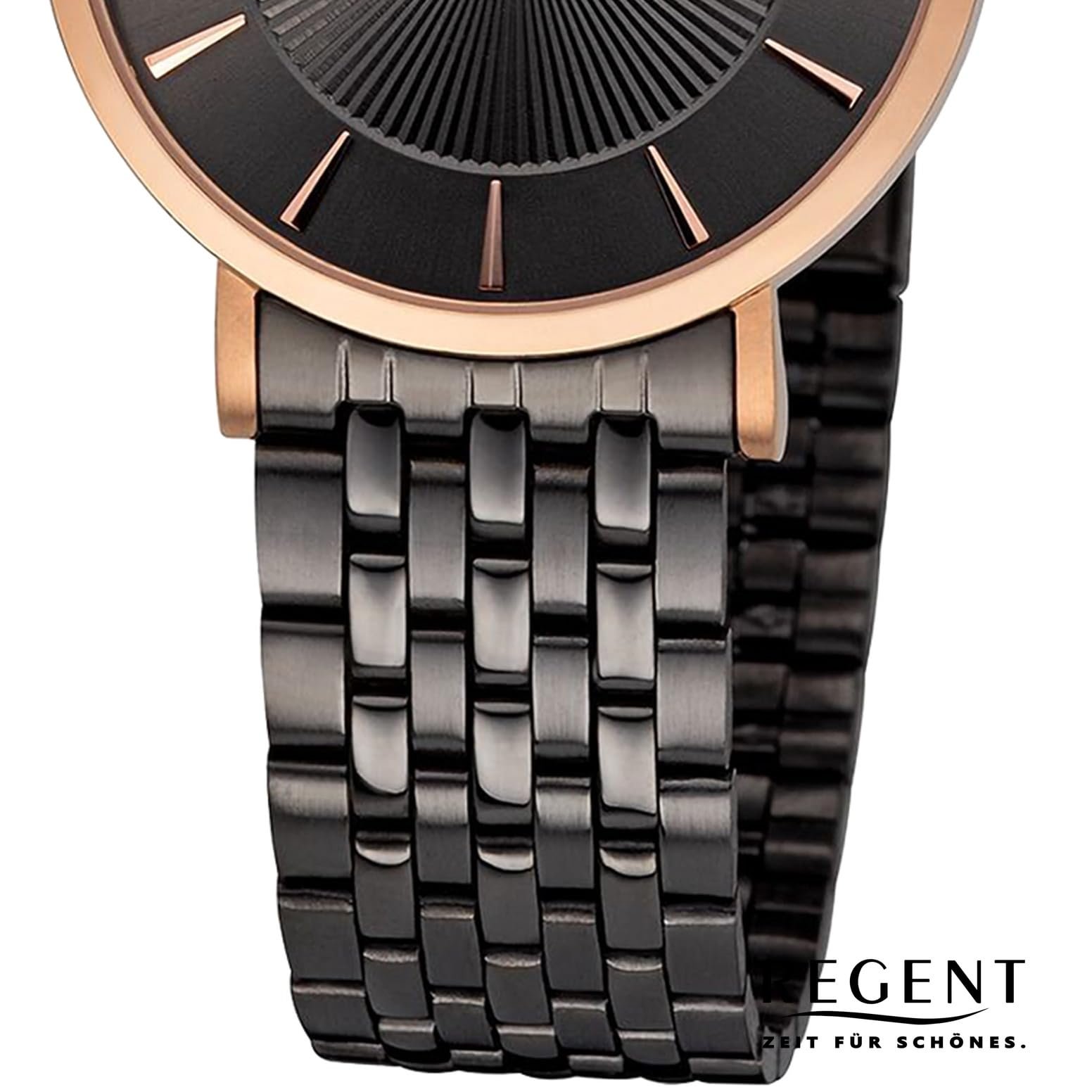 Женские часы REGENT Сталь IPR Розовое золото 3 Bar 32 мм Раскладная застежка, черный, Браслет, фото №3 Женские часы REGENT Сталь IPR Розовое золото 3 Bar 32 мм Раскладная застежка, черный, Браслет, фото №3