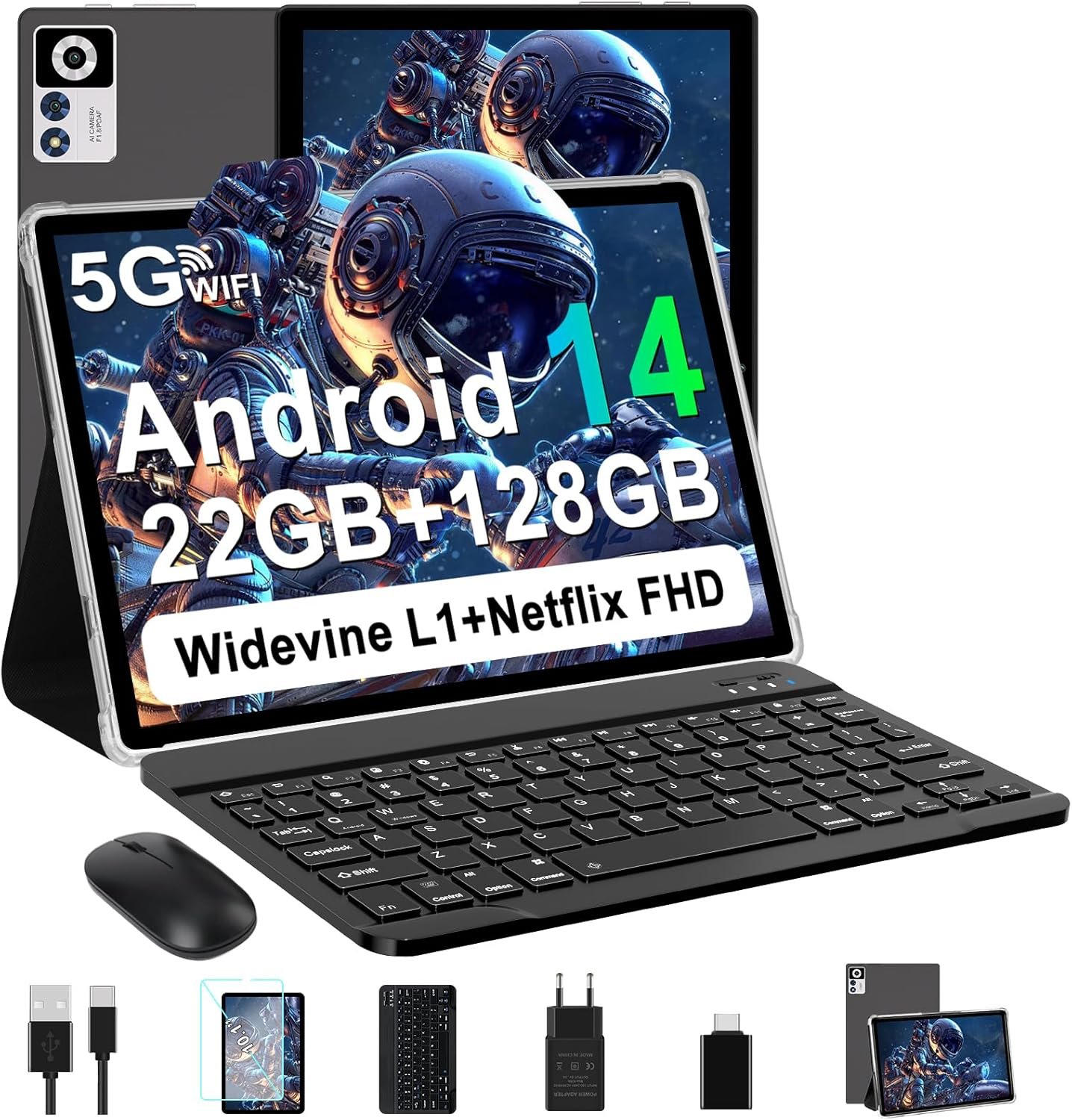 Планшет 10" ZLOVO Z168 6+16/128Gb 8 ядер Android 14 8000 mAh Черный, фото №1