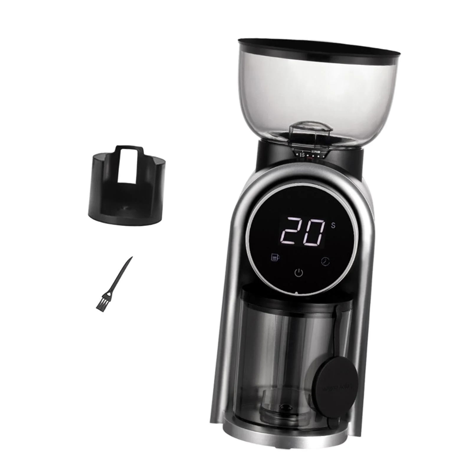 Электрическая кофемолка перфек Burr, эспрессо-кофемолка, 5-14 с, емкость 2-14 чашек, 25 регулируемых скоростей, черная, фото №7