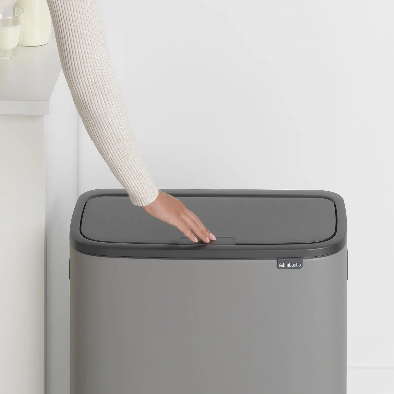 Контейнер для мусора Brabantia Bo Touch Bin 221460 2 x 30 л Mineral Concrete Grey, фото №5