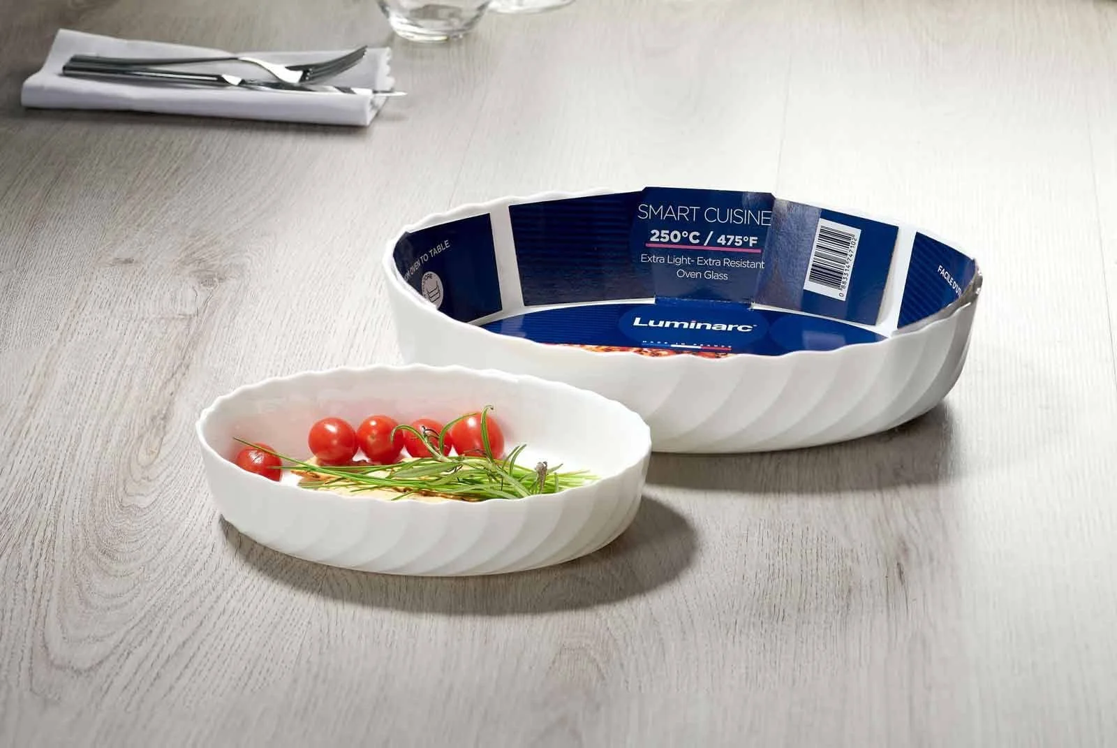 Набір форм для запікання Ritzenhoff & Breker Trianon 2 шт. Овальні опалове скло 32x24 см та 22x16 см Білі, фото №2