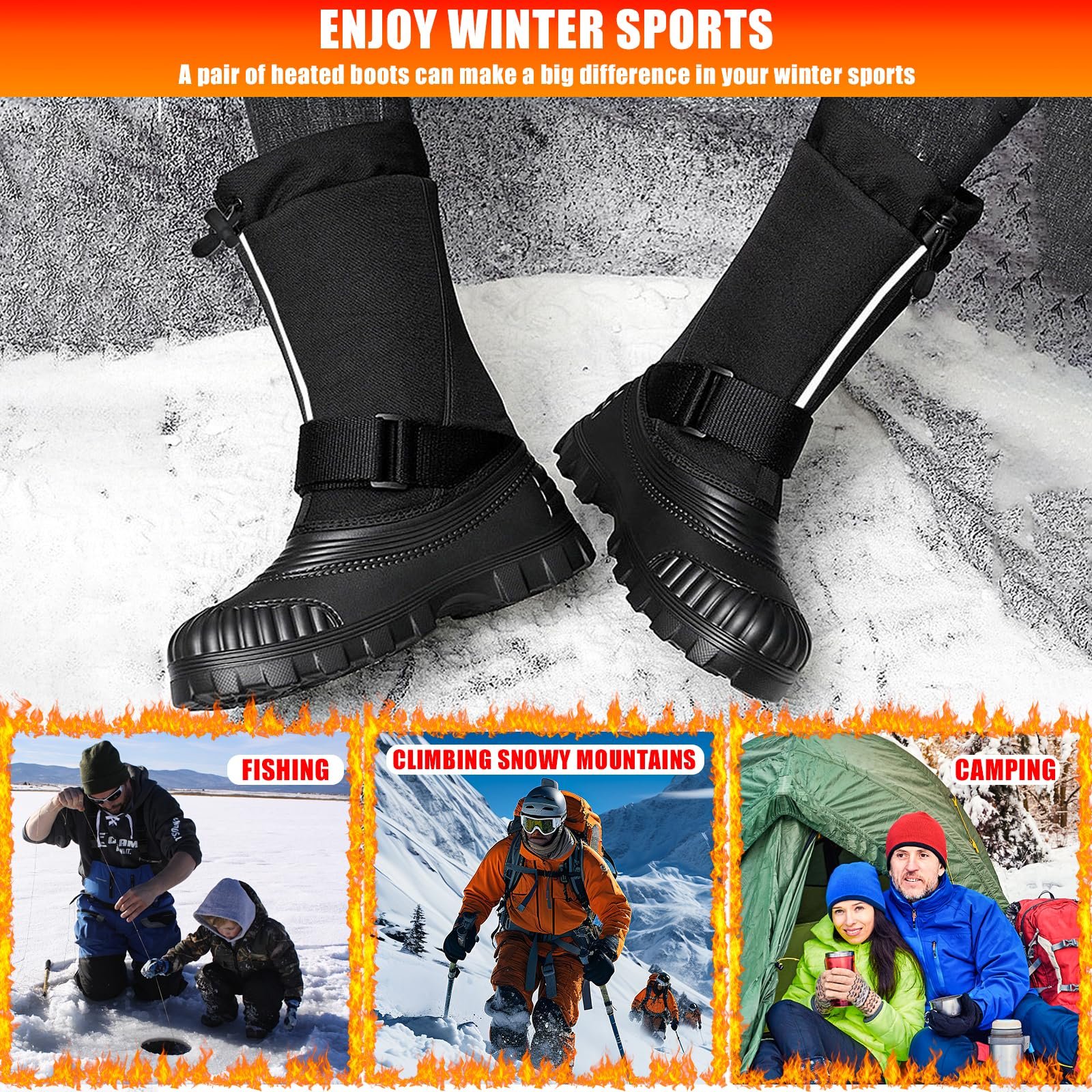 Сапоги с подогревом ZONSUSE для снега для мужчин, фото №4