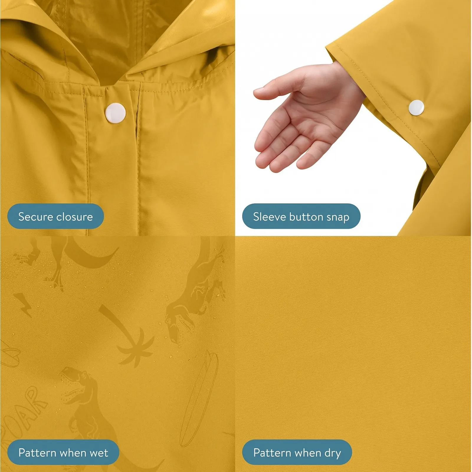 Дитяче дощове пончо JEMIDI Водонепроникне для хлопчиків і дівчаток, фото №5