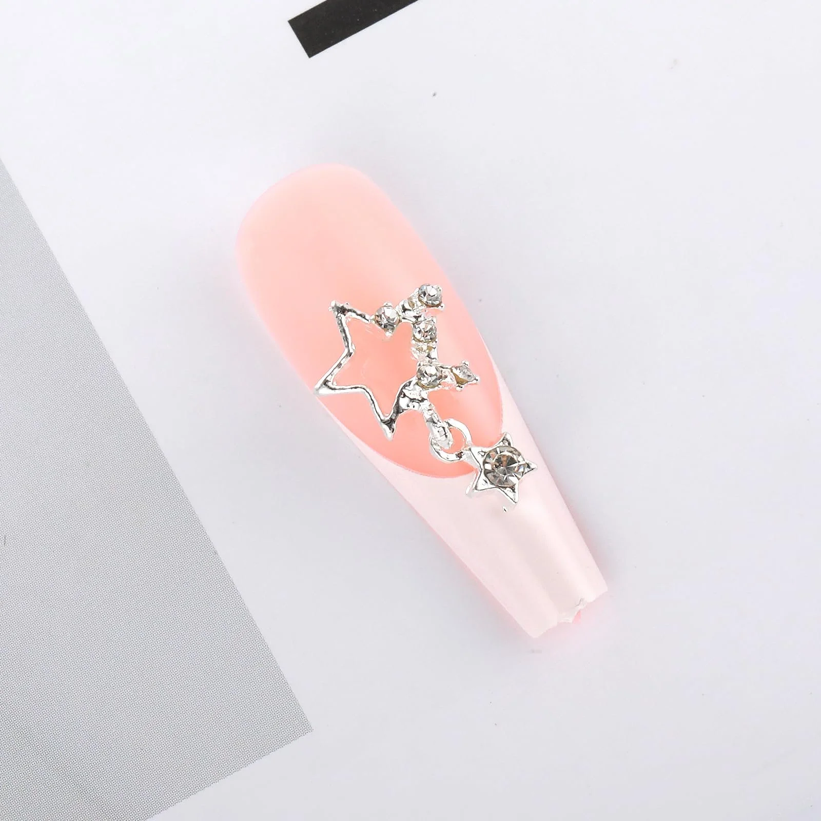 Подвески для ногтей Звезда WLLHYF 10 шт. серебряные Бриллианты для DIY маникюра, фото №8