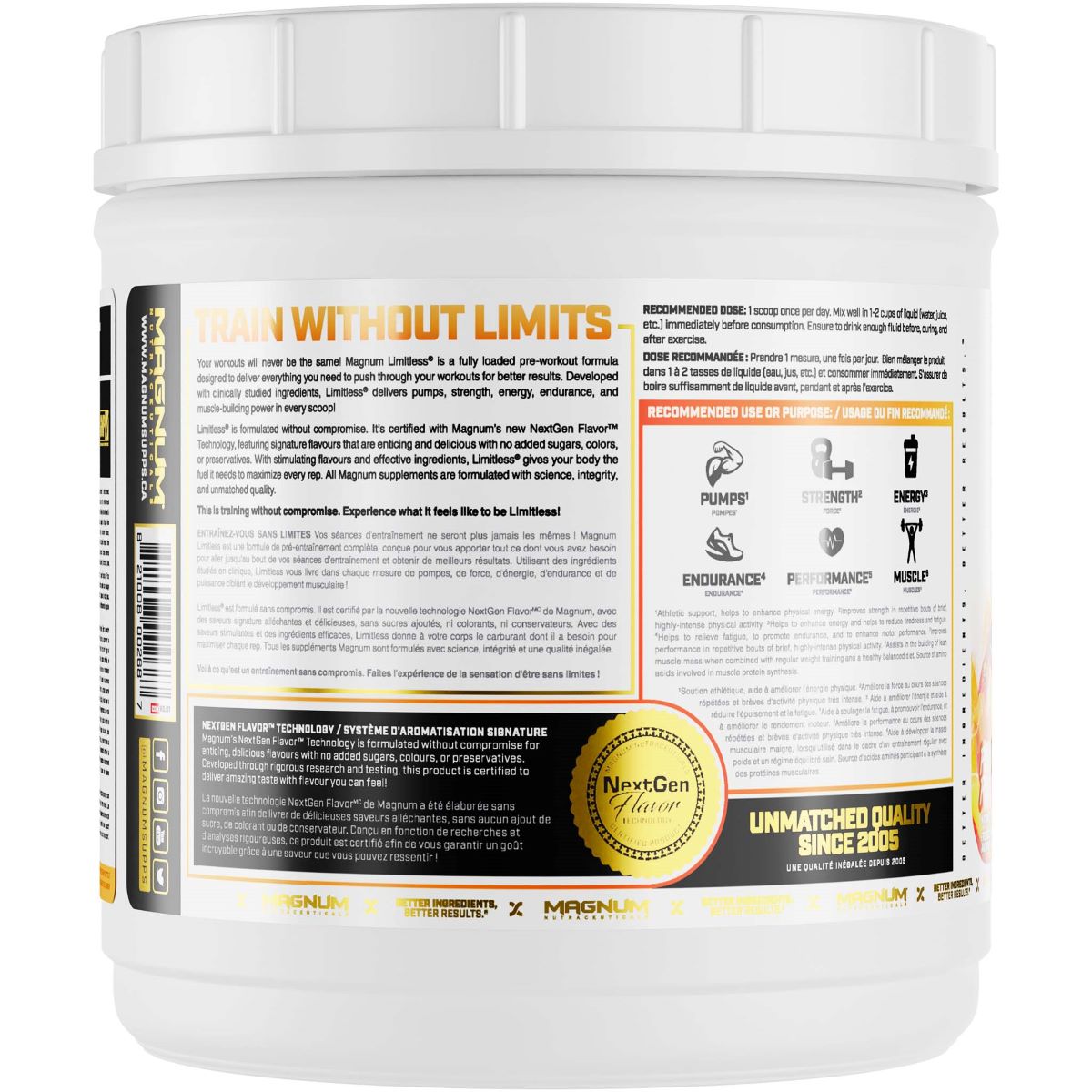 Комплекс до тренировки Magnum Nutraceuticals Limitless 504 g 20 servings Peach Mango Rush, фото №3