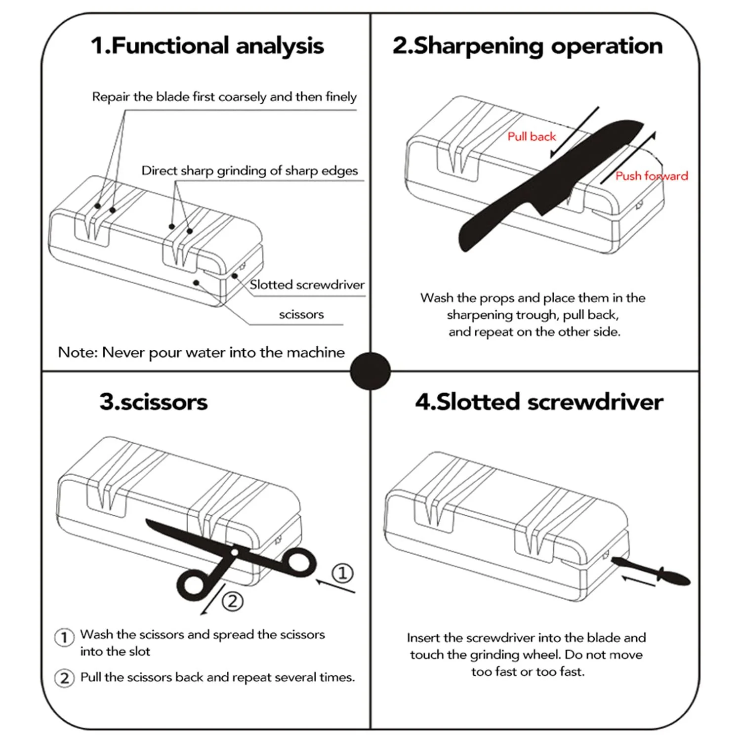Электрическая точилка для ножей Professional Multifunctional Automatic 15 градусов для прямых и серрейторных ножей и ножниц, фото №8