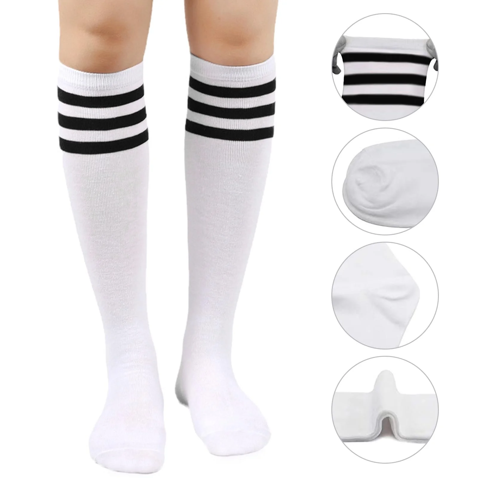 Женские гольфы в полоску (разноцветные), 3 пары, фото №3