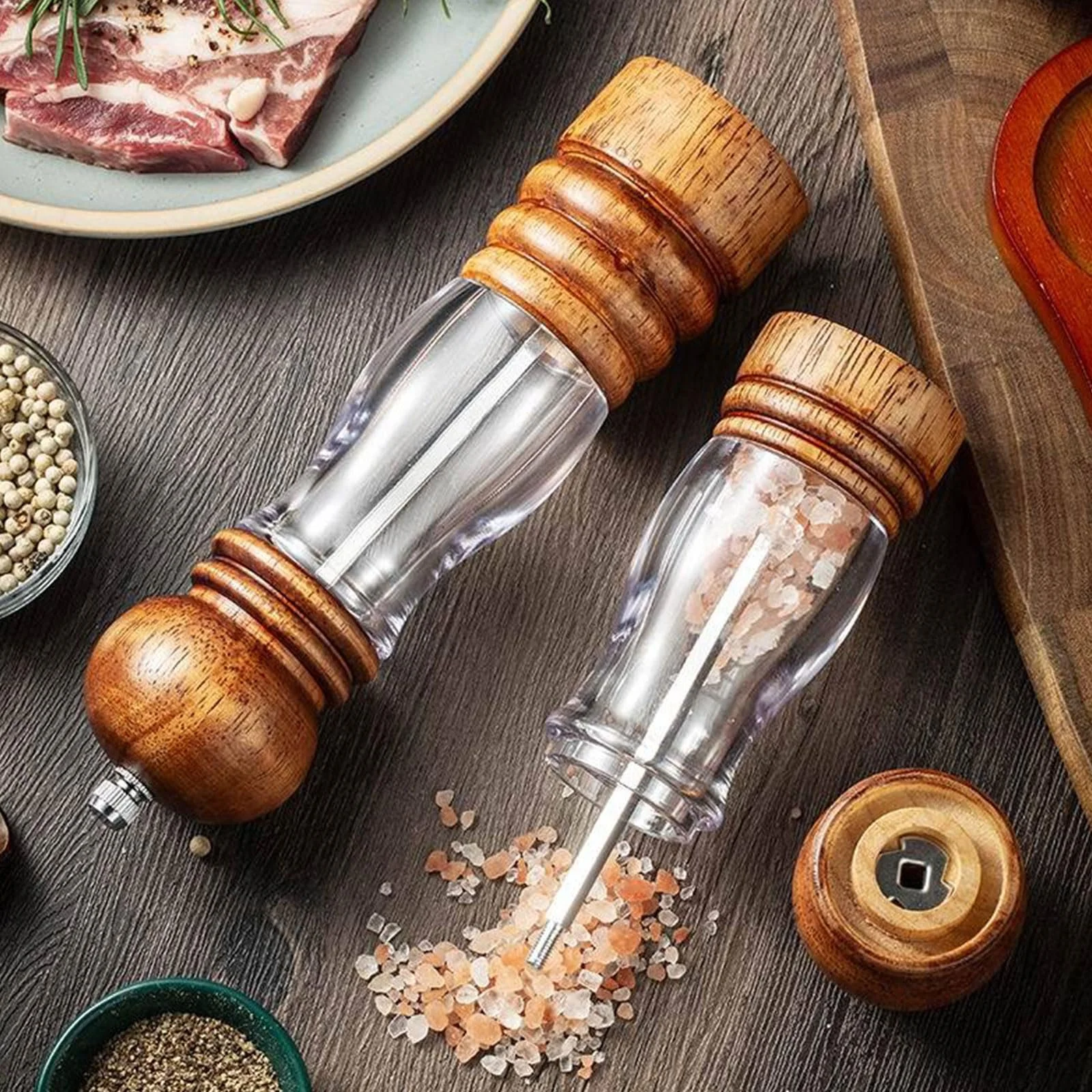 Млин для спецій регульованого помелу Дерев'яний для перцю, фото №4