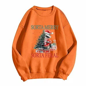 Рождественский свитер Женский Рождественский принт Длинный рукав Рождественская рубашка Женская Рождественская блузка Повседневный Рождественский свитер с длинным рукавом Толстовки Круглый вырез Подростки Девушки Рождественский свитер Рождественская блузка - Фото 1