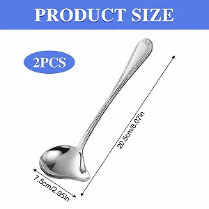 Набор ложек для соуса (2 шт) Ложка для соуса, Ковш для соуса, Ложка с прорезями, Ковш для супа, Ложка для приготовления пищи, Нержавеющая сталь synthetic.ua - Фото 1