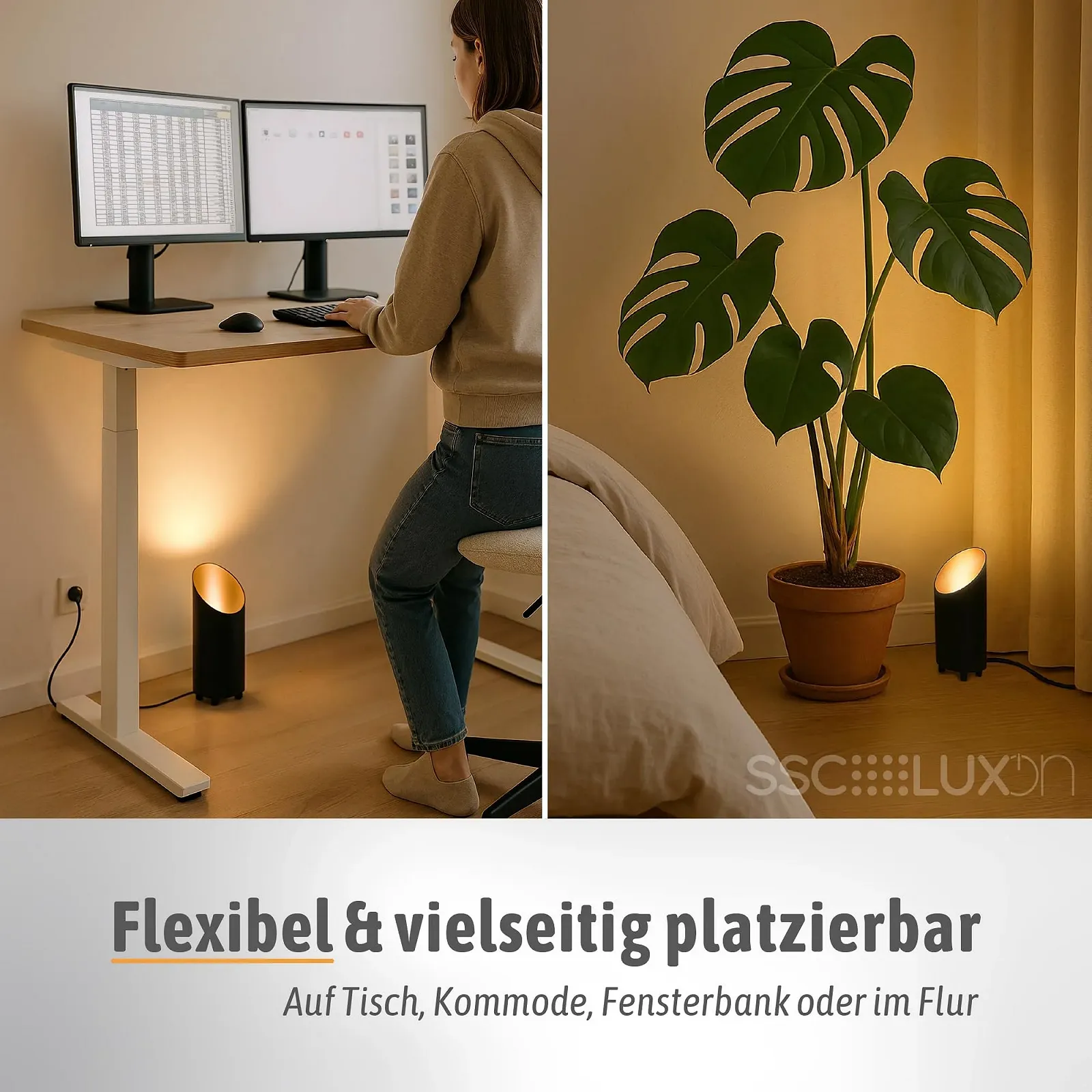 Настільна лампа та торшер SSC-LUXon Aureva 2 шт. Smart WLAN GU10 5 Вт Чорний Золотий, фото №3