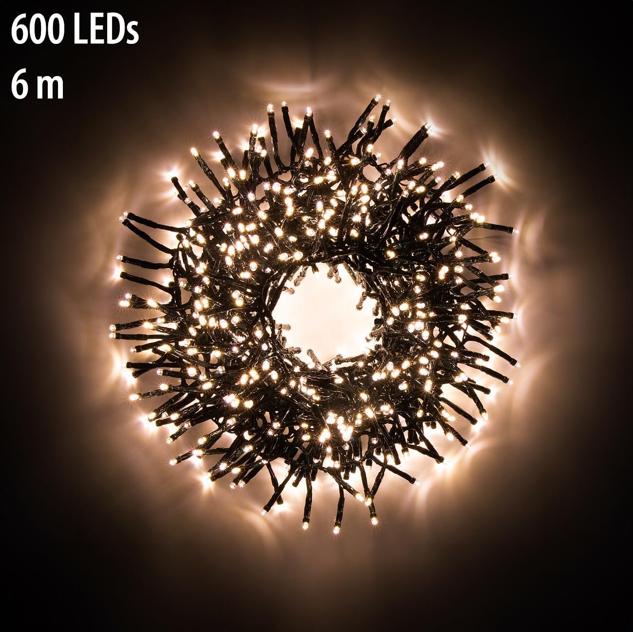 Гірлянда Lunartec 600 LED, 8 режимів освітлення, IP44, 6 м, теплий білий, фото №2