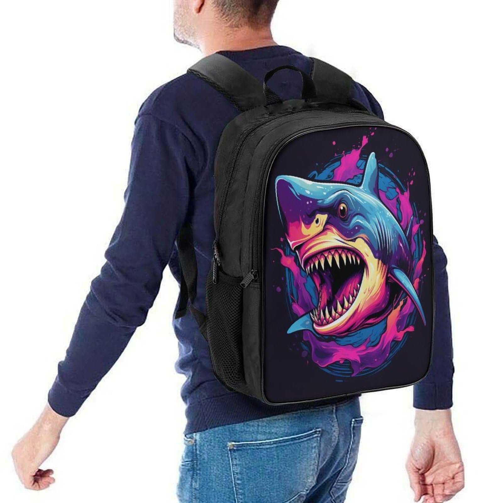 Школьный Рюкзак DPEOANEBN Shark Для Мальчиков, Девочек, Подростков, Водонепроницаемый, Style-8, фото №5