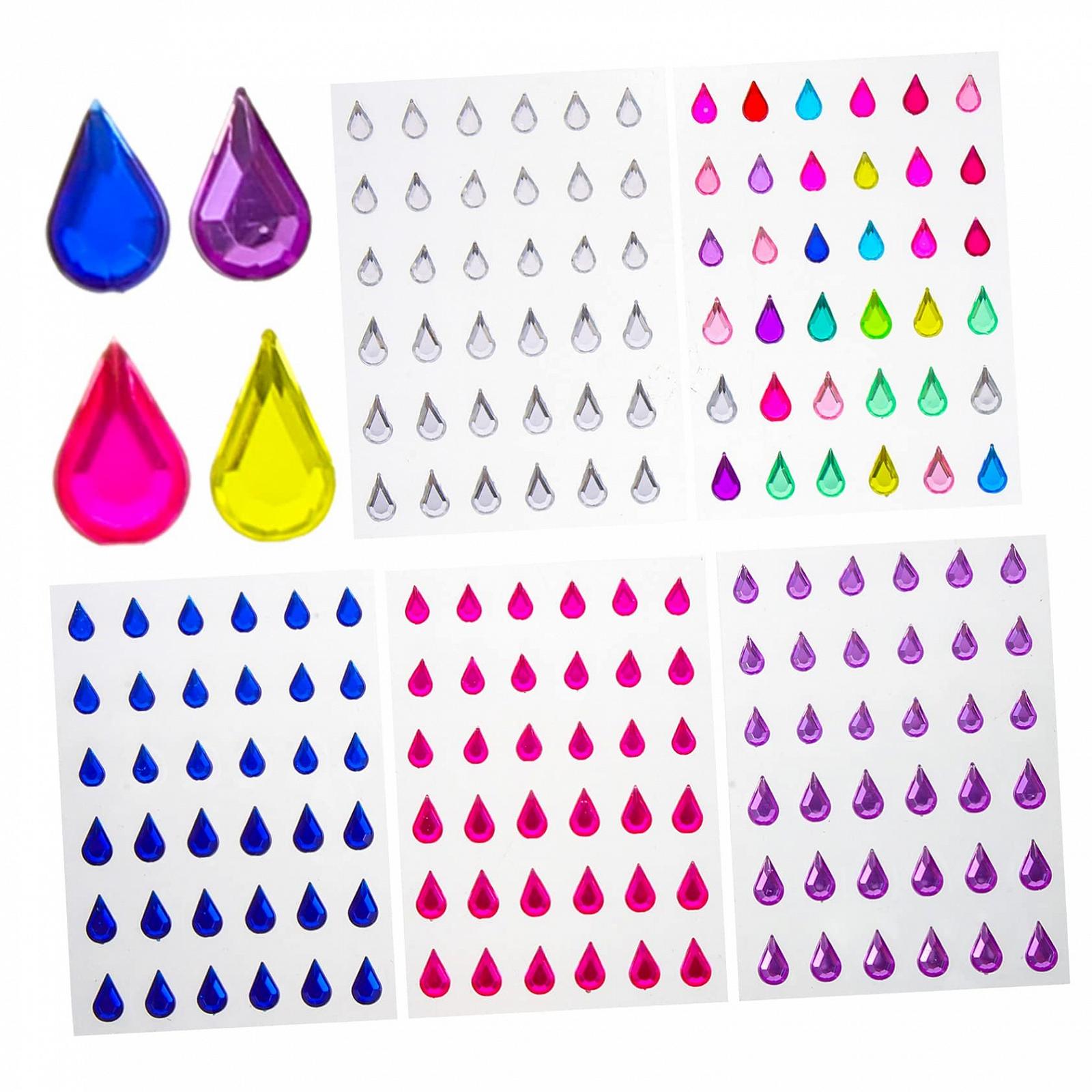 Наклейки для обличчя WOONEKY, 5 аркушів, різнокольорові стрази для макіяжу очей, для костюмованих вечірок, фестивалів, дитячих вистав, самоклеючі стрази для творчості, фото №1